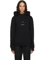 Saint Laurent Black Rive Gauche Hoodie In Noir Blanc