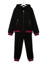 Moncler Teen Two Piece Tracksuit In Black