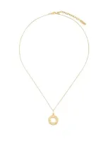 Saint Laurent Charm Detail Pendant Necklace In Gold