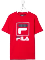 Fila Kids' Short Sleeve Logo Print T-shirt In Red