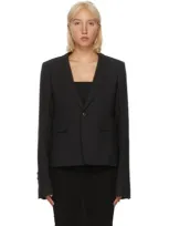 Rick Owens Structured Shoulder Bell Sleeve Blazer In Black