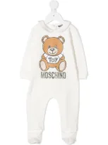 Moschino Babies' Teddy Bear Print Romper In White