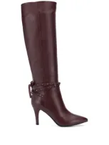 Valentino Garavani Rockstud Flair Leather Knee-high Boots In Rubin