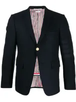 Thom Browne Tonal 4-bar Flannel Blazer In Blue