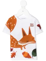 Dolce & Gabbana Babies' White T-shirt For Bayboy With Fox