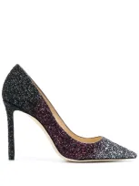 Jimmy Choo Romy 85mm Glitter-embellished Pumps In Purple