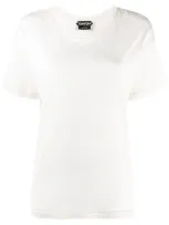 Tom Ford Scoop Neck Silk T-shirt In Neutrals