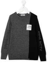 Paolo Pecora Teen Two-tone Knit Jumper In Black