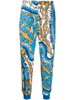 Moschino Chain Print Track Pants In Blue