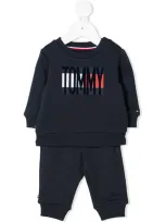 Tommy Hilfiger Junior Babies' Logo Organic Cotton Tracksuit Set In Blue