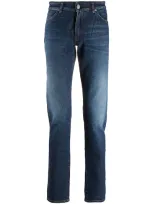 Pt05 Stonewashed Straight-leg Jeans In Blau