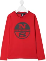 North Sails Teen Logo Print T-shirt In Red