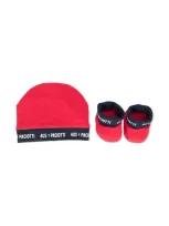 Cesare Paciotti 4us Babies' Beanie And Booties Set In Red