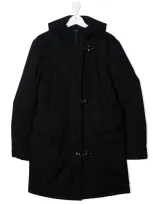 Fay Teen Hooded Duffle Coat In Blue