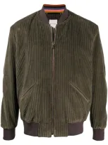 Paul Smith Ribbed Bomber Jacket In Grey