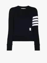 Thom Browne Navy Classic Four Bar Sweatshirt In Blue