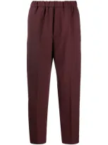 Jil Sander Burgundy Serge Cropped Trousers In 506 Merlot