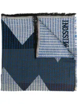 Missoni Geometric Logo Scarf In Blau