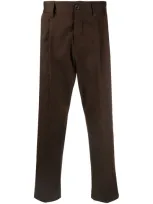 Pt01 Cropped Straight-leg Trousers In Brown