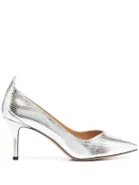 Isabel Marant Metallic Snakeskin Pumps In Grey