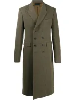 Haider Ackermann Long Double-breasted Coat In Green