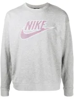 Nike Logo Printed Sweatshirt In Grey