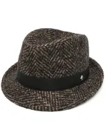 Tagliatore Chris Herringbone-pattern Hat In Brown