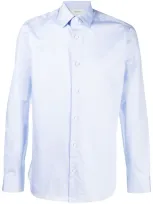 Z Zegna Curved Hem Longsleeved Shirt In Blue