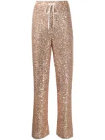 Snobby Sheep High-waist Sequin Trousers In Gold