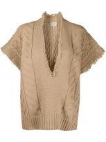 Drumohr Knitted Kaftan Jumper In Neutrals