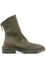 Marsèll Textured Rear Zip Boots In Grün