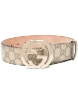 Gucci Signature Buckle Belt In Neutrals