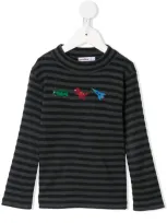 Familiar Kids' Car, Dinosaur, And Rocket Embroidered Top In Grey