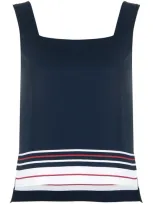 Thom Browne Rwb Stripe Top In Blue