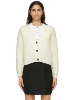 Ganni Off-white Alpaca Soft Cardigan In Egret