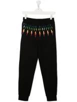 Neil Barrett Teen Lightning Motif Print Track Pants In Black