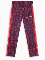 Palm Angels Broken Monogram Track Pants In Blue Red