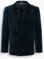 Gucci Peak-lapel Double-breasted Blazer In Blue