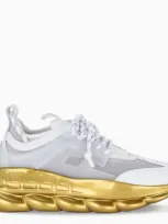 Versace Chain Reaction Platform Sneakers In White