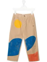 Bobo Choses Kids' Colour-block Straight-leg Trousers In Neutrals