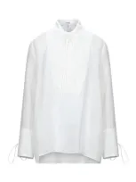 Loewe Tie-neck Linen Shirt In White