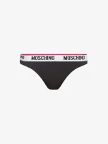 Moschino Microfiber Slip With Logo In White