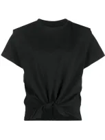 Isabel Marant Belita Tie-front T-shirt In Black