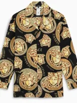 Versace Medusa Amplified Long-sleeve Pyjama Shirt In Black