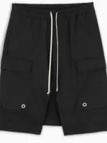 Rick Owens Cargo Pods Drop-crotch Shorts In Black