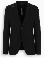 Rick Owens Contrast-stitch Single Breasted Blazer In Black