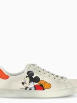 Gucci X Disney Mickey Mouse Ace Low-top Sneakers In White