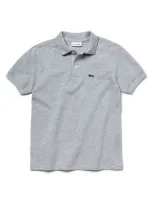 Lacoste Kids' Classic Pique Polo In Silver