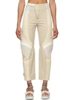 Stella Mccartney Brooke Color-block Paneled Twill Tapered Pants In Vanilla