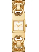 Tory Burch The Double-t Link Bracelet Watch In Gold